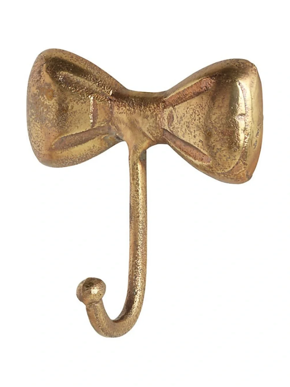 Crate&Barrel Antique Gold Bow Wall Hooks (Set of 3)